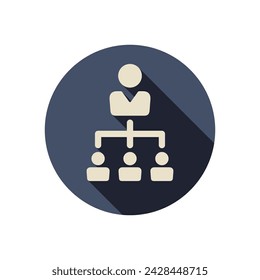 Manager structure. Business organisation flat style vector icon.