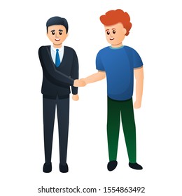 Manager take winner icon. Cartoon of manager take winner vector icon for web design isolated on white background