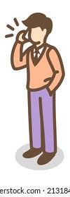 Manager taking phone call. Work conversation icon