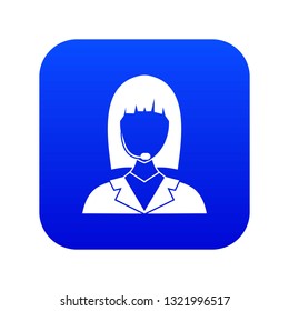 Manager taxi icon digital blue for any design isolated on white vector illustration