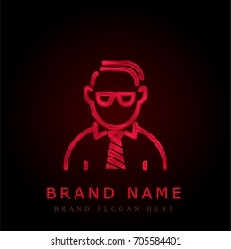 Manager with Tie red chromium metallic logo