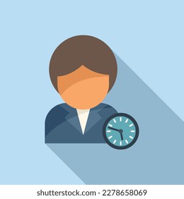 Manager time work icon flat vector. Project control. Task school