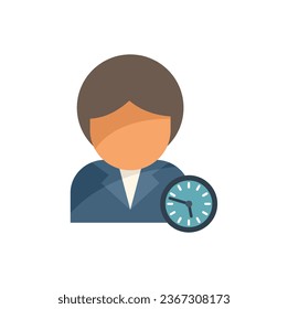 Manager time work icon flat vector. Project control. Task school isolated