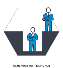 manager top employee down trendy icon on white background for web graphic