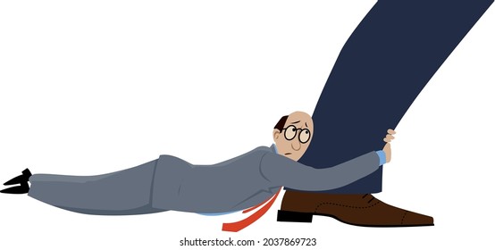 Manager trying to retain a leaving employee, EPS 8 vector illustration