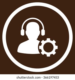 Manager Tuning vector icon. Style is flat circled symbol, color, rounded angles, white background.