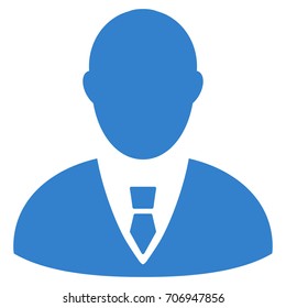 Manager vector icon. Flat cobalt symbol. Pictogram is isolated on a white background. Designed for web and software interfaces.