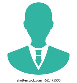 Manager vector icon. Flat cyan symbol. Pictogram is isolated on a white background. Designed for web and software interfaces.