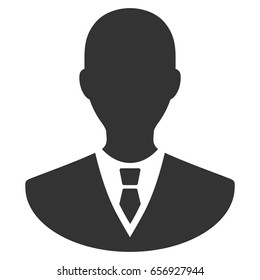 Manager vector icon. Flat gray symbol. Pictogram is isolated on a white background. Designed for web and software interfaces.