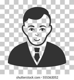 Manager vector icon. Illustration style is flat iconic gray symbol on a chess transparent background.