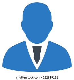 Manager vector icon. Style is bicolor flat symbol, smooth blue colors, rounded angles, white background.