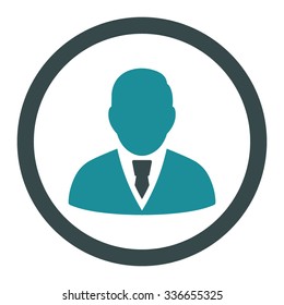 Manager vector icon. Style is bicolor flat rounded symbol, soft blue colors, rounded angles, white background.