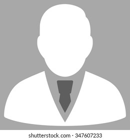 Manager vector icon. Style is bicolor flat symbol, dark gray and white colors, rounded angles, silver background.