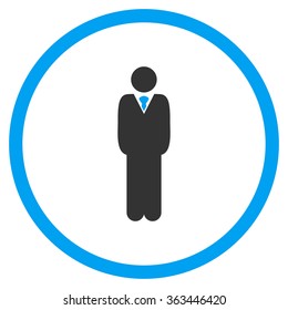 Manager vector icon. Style is bicolor flat symbol, blue and gray colors, rounded angles, white background.