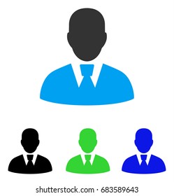 Manager vector pictogram. Style is flat graphic manager symbol using some color variants.