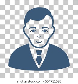 Manager vector pictograph. Illustration style is flat iconic blue symbol on a chess transparent background.