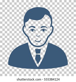 Manager vector pictograph. Illustration style is flat iconic blue symbol on a chess transparent background.