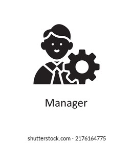 Manager  vector Solid Icon Design illustration. Project Managements Symbol on White background EPS 10 File
