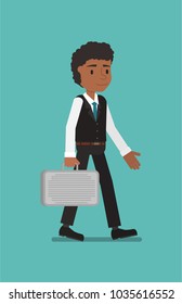 The manager is walking. Vector illustration. Suitable for animation (individual elements)
