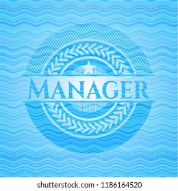 Manager water concept emblem.