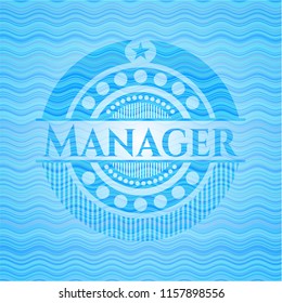 Manager water wave concept style emblem.