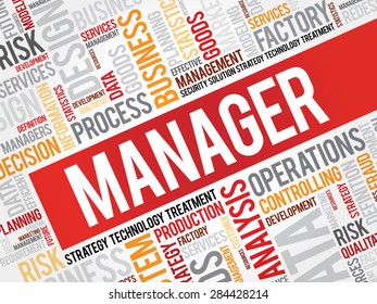 Manager word cloud, business concept