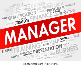 Manager word cloud, business concept