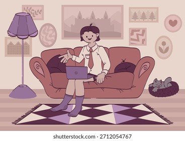 Manager working from a cozy home