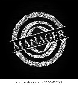 Manager written on a chalkboard