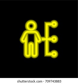 Manager yellow glowing neon ui ux icon. Glowing sign logo vector