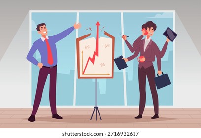 Gerentes. multitarea de negocios y proceso exitoso. fondo conceptual de dibujos animados