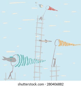 managers catching clients abstract