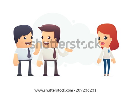 managers discuss new employee. conceptual illustration