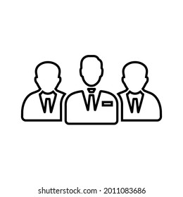 Directores, icono de línea de grupo. vector de contorno.