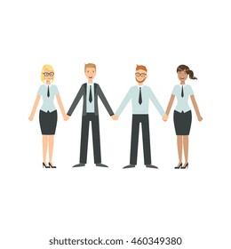 Managers Holding Hands Teamwork Illustration