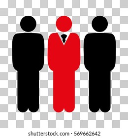 Managers icon. Vector illustration style is flat iconic bicolor symbol, intensive red and black colors, transparent background. Designed for web and software interfaces.
