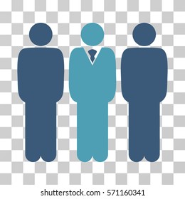 Managers icon. Vector illustration style is flat iconic bicolor symbol, cyan and blue colors, transparent background. Designed for web and software interfaces.