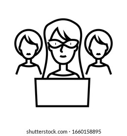 Managers line icon, concept sign, outline vector illustration, linear symbol.
