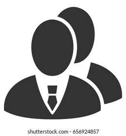 Managers vector icon. Flat gray symbol. Pictogram is isolated on a white background. Designed for web and software interfaces.