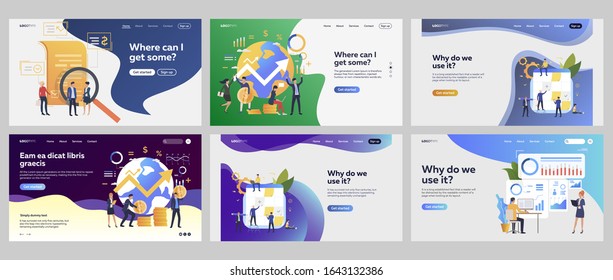 Managers working on project set. Signing contract, getting money, planning board, presentation. Flat vector illustrations. Business, management concept for banner, website design or landing web page