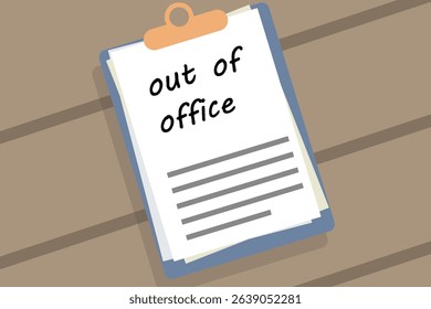 Managing Annual Leaves files, folder on desk concept, vector illustration design background