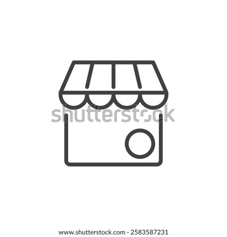 Managing business listings line icon. linear style sign for mobile concept and web design. Storefront outline vector icon. Symbol, logo illustration. Vector graphics