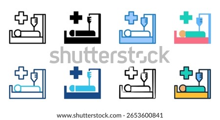 Managing Chronic Illness icon set multiple style collection 
