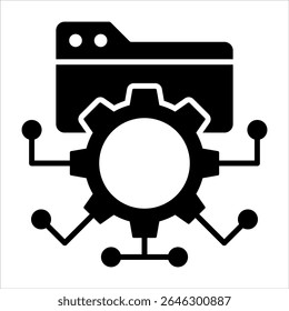 managing data glyph icon vector illustration