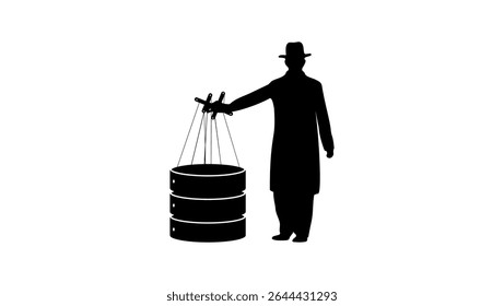 administrar base de datos, silueta aislada negra
