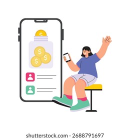 Gestión del ahorro digital a través de una ilustración App