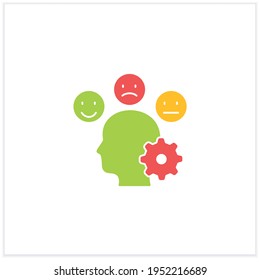 Managing Emotions Flat Icon. Control Positive And Negative Emotions. Emotional Dysregulation. Burnout. Conflict Management Concept.Vector Illustration