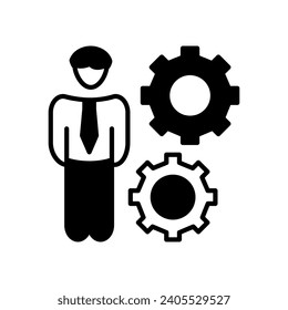 Managing  icon in vector. Illustration
