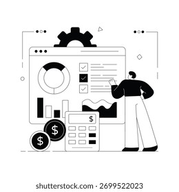 Managing money, assets and resources efficiently Solid Vector Illustration 
