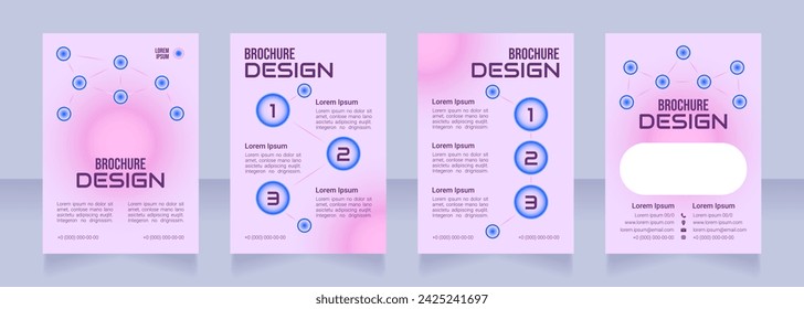 Managing online store blank brochure design. Template set with copy space for text. Premade corporate reports collection. Editable 4 paper pages. Bebas Neue, Audiowide, Roboto Light fonts used